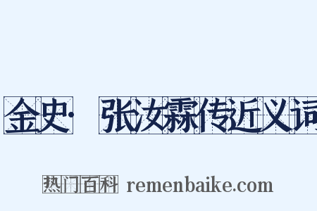 金史·张汝霖传近义词是什么意思的图片